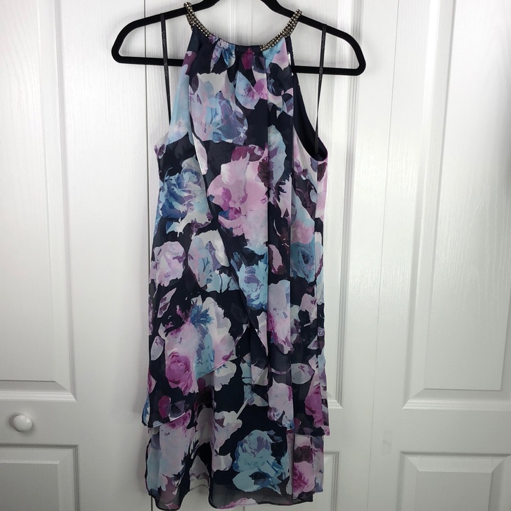 Jessica Simpson Multi Floral Chiffon Dress - Picture 1 of 8